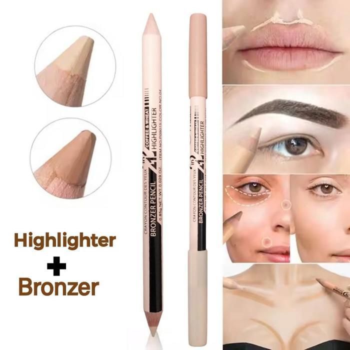 Crayon Correcteur de teint, Nouvelle gamme Crayon Highlighter et Bronzer Duo.