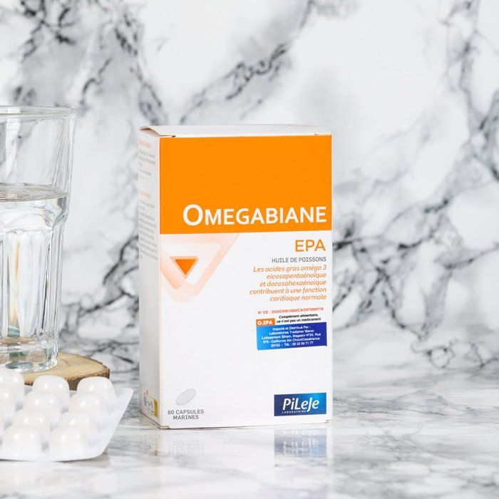 PiLeje Omegabiane EPA 80 capsules marines complète l'apport en oméga 3 pour un bon fonctionnement du système cardiovasculaire.
