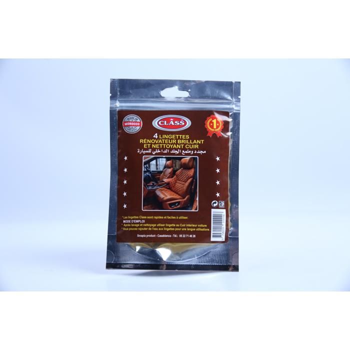 Lingettes Rénovateur Brillant et Nettoyant Cuir