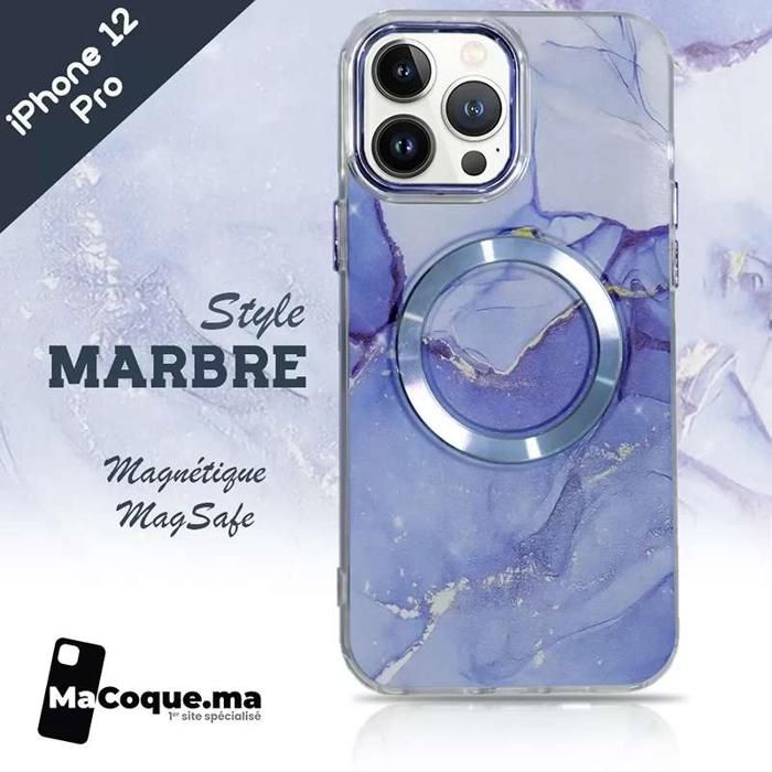 Coque iPhone 12 Pro Style Marbre Magnétique &amp; MagSafe