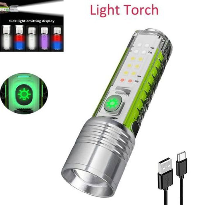 Lampe de Poche UV à LED Polyvalente avec Chargement USB et 8 Modes