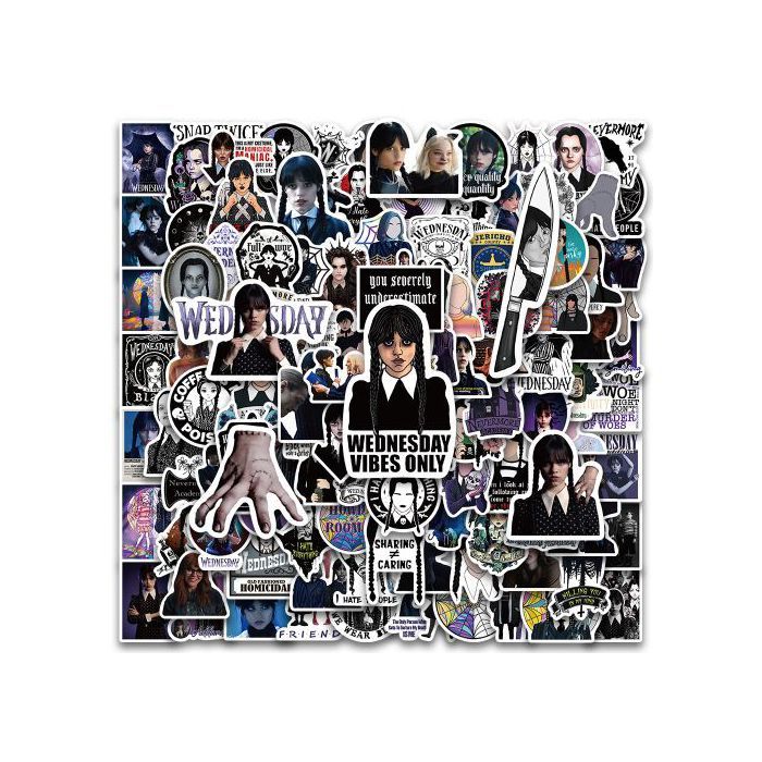 Wednesday Addams Stickers DIY Laptop Luggage Skateboard Graffiti Decals serie netflix 2023 lot/30 pcs