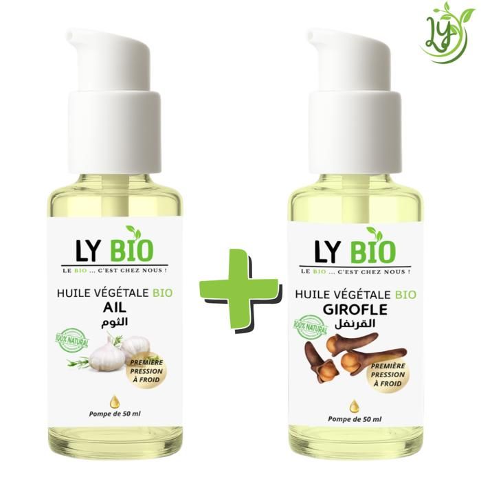 LYBIO PACK HUILE AIL 50ML - POMPE + HUILE GIROFLE 50ML - POMPE