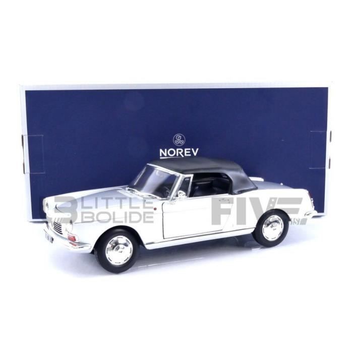 Voiture Miniature de Collection - NOREV - PEUGEOT 404 Cabriolet - 1967 - Couleur Silver - 1/18