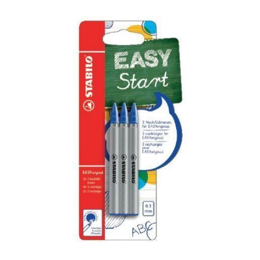 Blister de 3 recharges STABILO EASYoriginal 0,3 mm Bleu effaçable