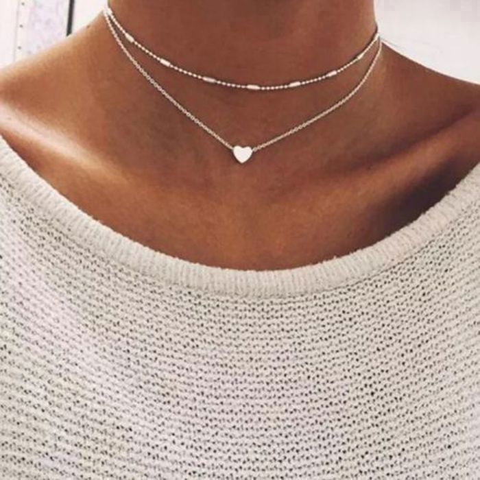 Collier - Fashion - Pendentif Cœur - Argenté - 925/1000 - Femme