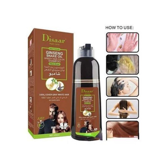 Shampoing colorant - Disaar - Marron - Ginseng - Huile de serpent - 400ml