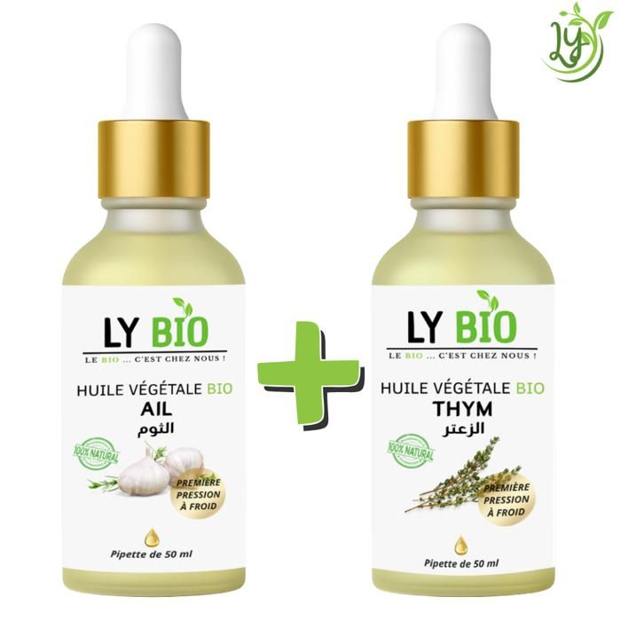 LYBIO PACK HUILE AIL 50ML - PIPETTE + HUILE THYM 50ML - PIPETTE