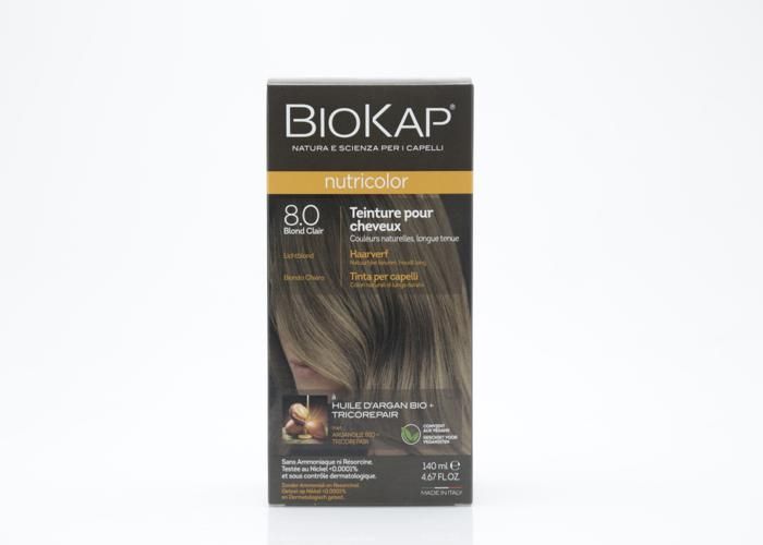 COLORATION CHEVEUX - BIOKAP - Nutricolor 8.0 - Blond clair - 140 ML - Nourrissante et couvrante