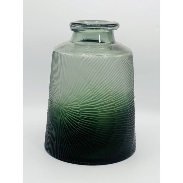Vase en verre - PM - 14x14x28 cm - Vert - Contemporain - Design