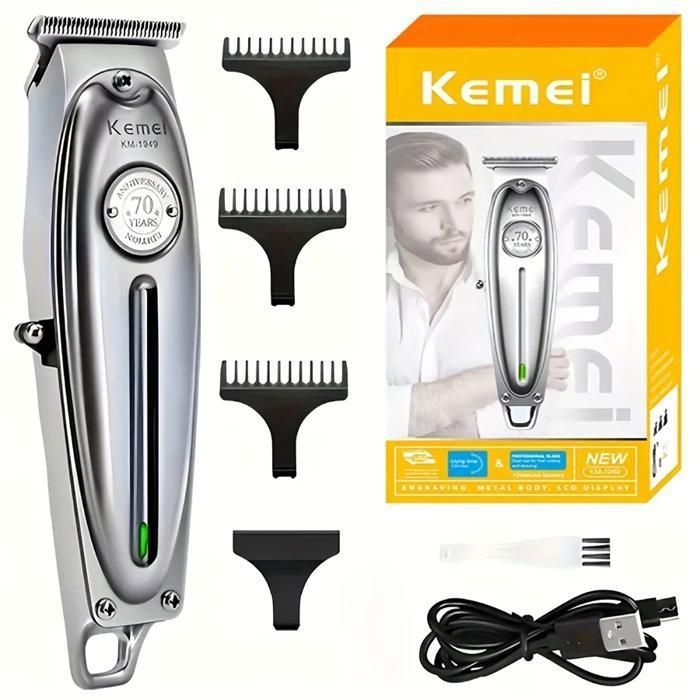 Tondeuse à Cheveux - KEMEI - KM-1949 - Sans Fil - Acier au Carbone - Autonomie 180 min