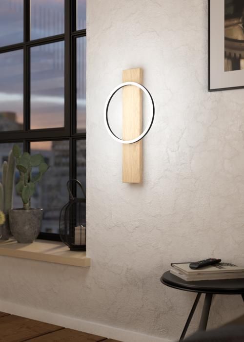 Applique murale LED - Eglo - BOYAL - Acier et bois - 12W - 300x560mm