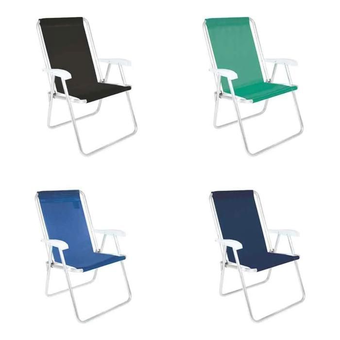 Chaise Pliante - Camping - Rouge - Aluminium - Tissu Résistant - 1 Place(Couleur aléatoire)
