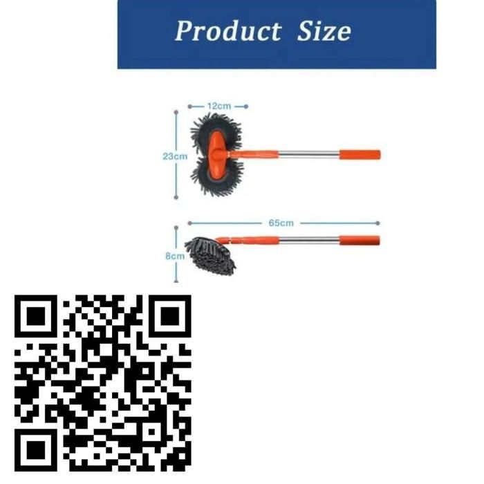 Brosse de lavage de voiture double têtes rotatives avec manche long