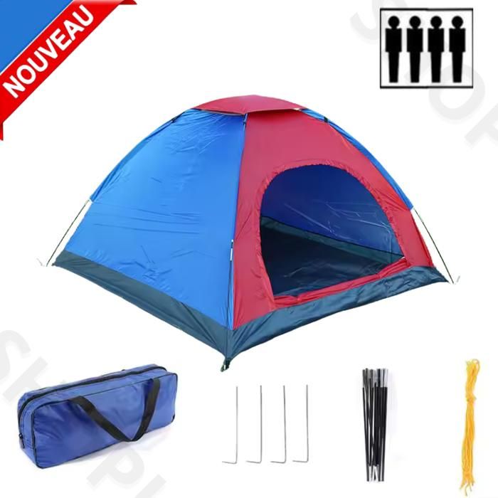 Tente imperméable portable pour 4 personnes – idéale pour la plage et la pêche 208x208x145 cm Couleur Aliatoire