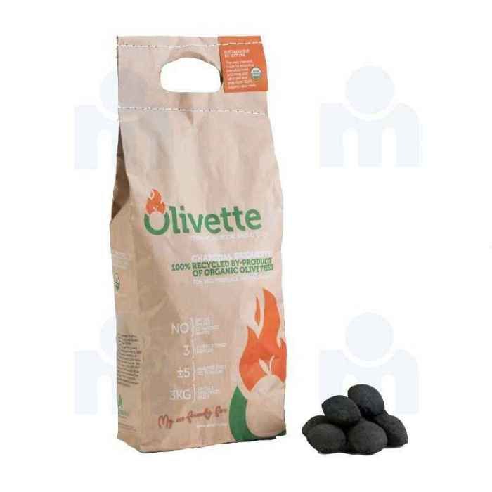 Briquette de charbon bio 3Kg - OLIVETTE