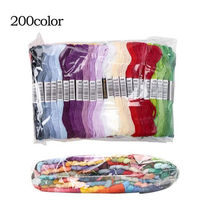 Ensemble de Point de Croix - Kit de Fil à Broder, 200 Couleurs