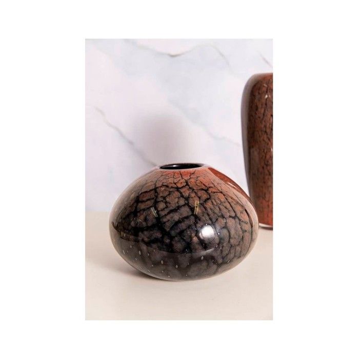 Vase décoratif - Marron - Verre - 20x16.5x25cm - Style contemporain - Design moderne