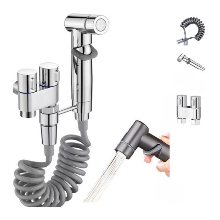 Ensemble de pulvérisateur de bidet - Non spécifié - Douche hygiénique - Métal - Double sortie - Adulte