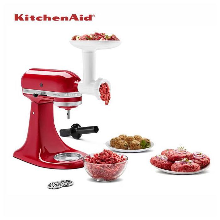 Hachoir à viande - KitchenAid - Rouge - Hachage simple et rapide - Compatible robot pâtissier