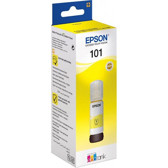 Bouteille d'encre 101 Jaune EcoTank d'origine (C13T03V44A)