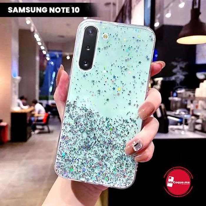 Pochette Samsung Note 10 Scintillante,&amp; Brillante Vert
