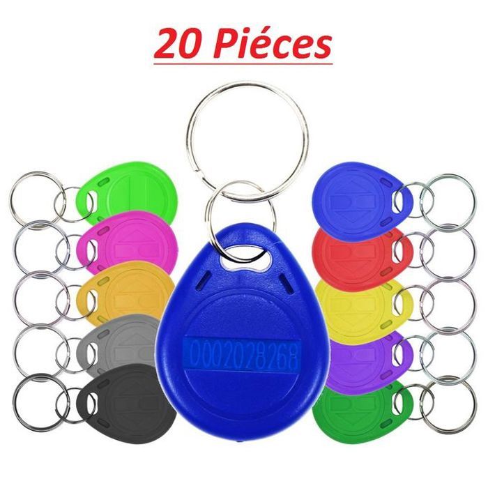 Rfid 20 Pièce Tags Porte clés d'accès sans contact RFID 125KHz 10 couleurs