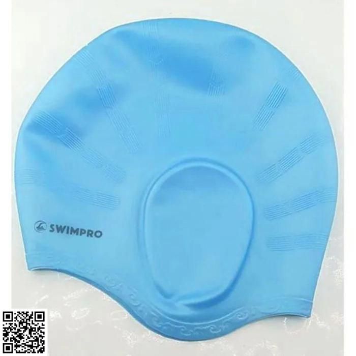 Bonnet de Bain - 3D - Bleu Clair - Silicone Écologique - Coupe Ergonomique - Résistant à l'Eau
