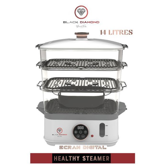 Black Diamond - DIGITAL HEALTHY STEAMER 14L: Cuiseur Vapeur Sans BPA