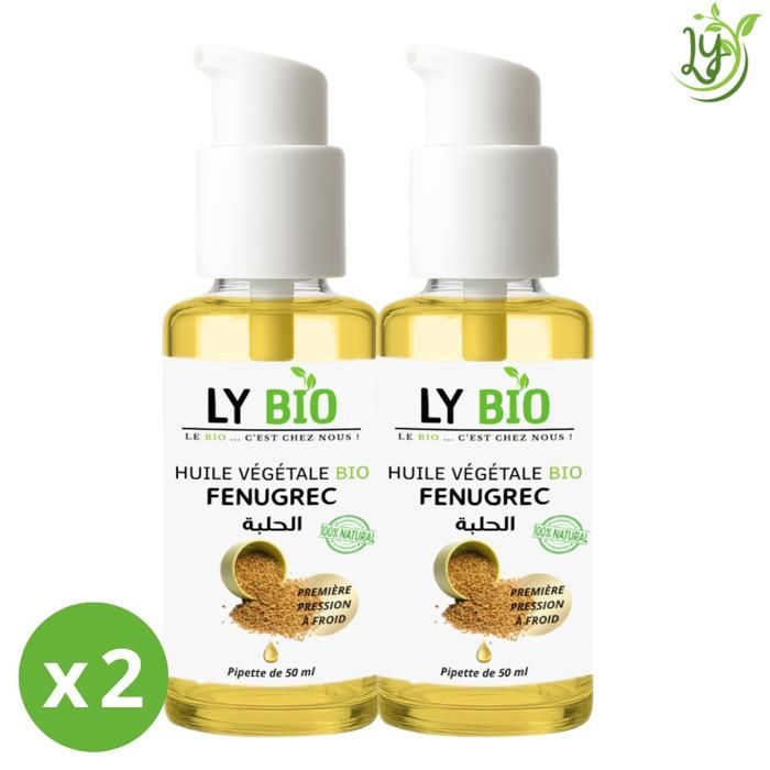Huile de Fenugrec - LYBIO - 50ml - Lot de 2 - Nourrissant - Tous types de cheveux