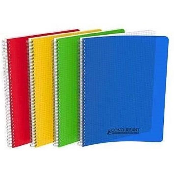 Conquérant CAHIER RELIURE INTEGRALE A4 (21×29,7) POLYPRO 100P 90G petits carreaux Q5/5