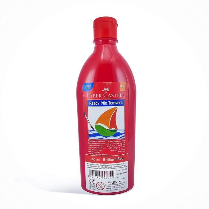 Bouteille gouache 500ml peinture ready mix tempera, Rouge brillant