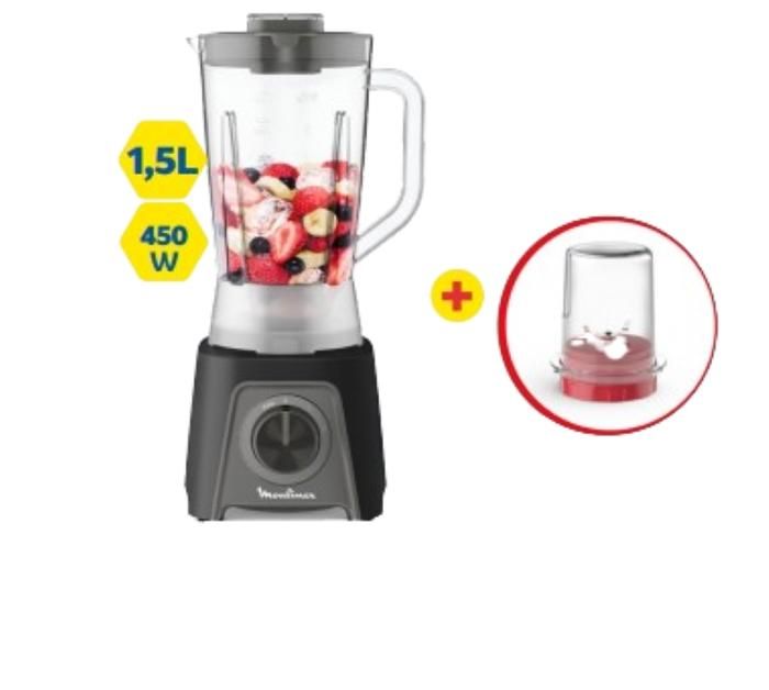BLENDER 1,5L 450W 2V + 1 ACCESSOIRE (NOIR) LM2C3125 MOULINEX