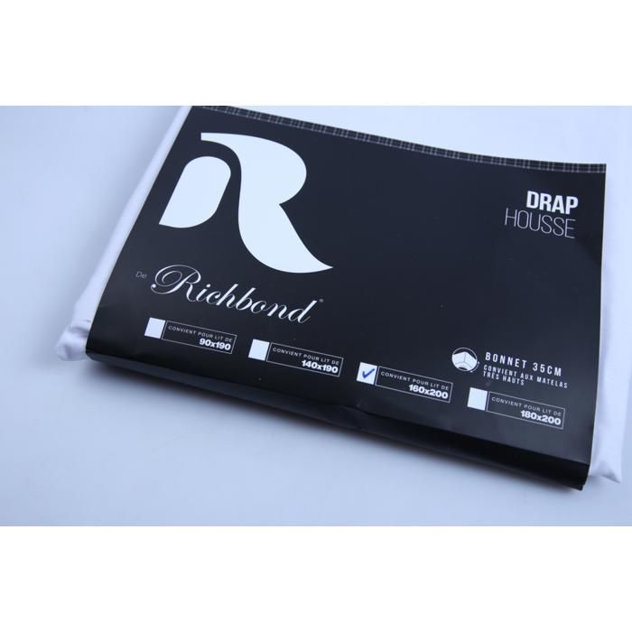 Drap Housse - GENERIC - 160x200 - Coton Cardé - Blanc - Uni