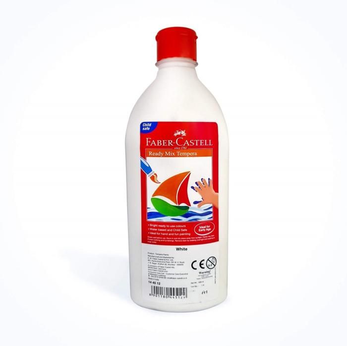 Bouteille gouache 500ml peinture ready mix tempera, Blanc