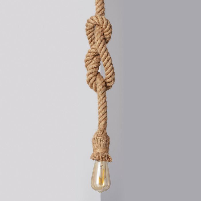 Vintage Suspension Corde Edison + Lampe à Filaments ST64 LED offerte