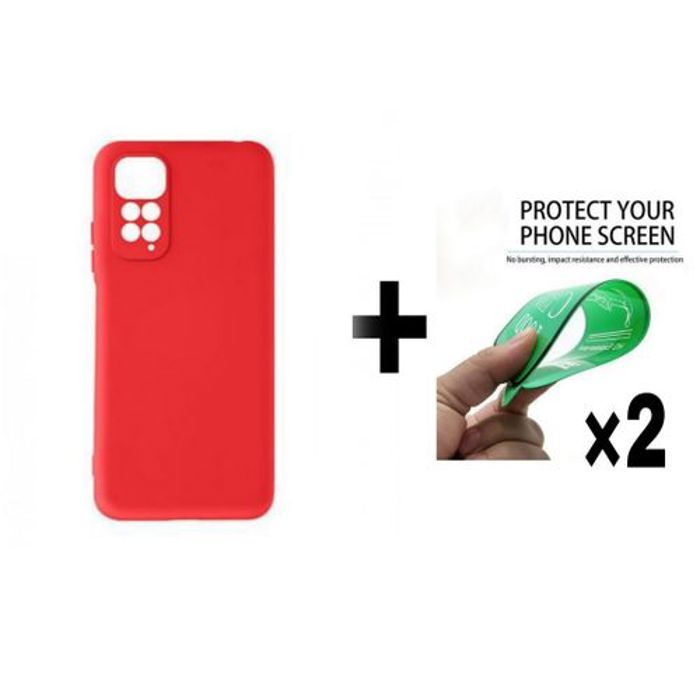 Pochette - GÉNÉRIQUE - Redmi Note 11 4G - Silicone Souple - Rouge - Protection Complète