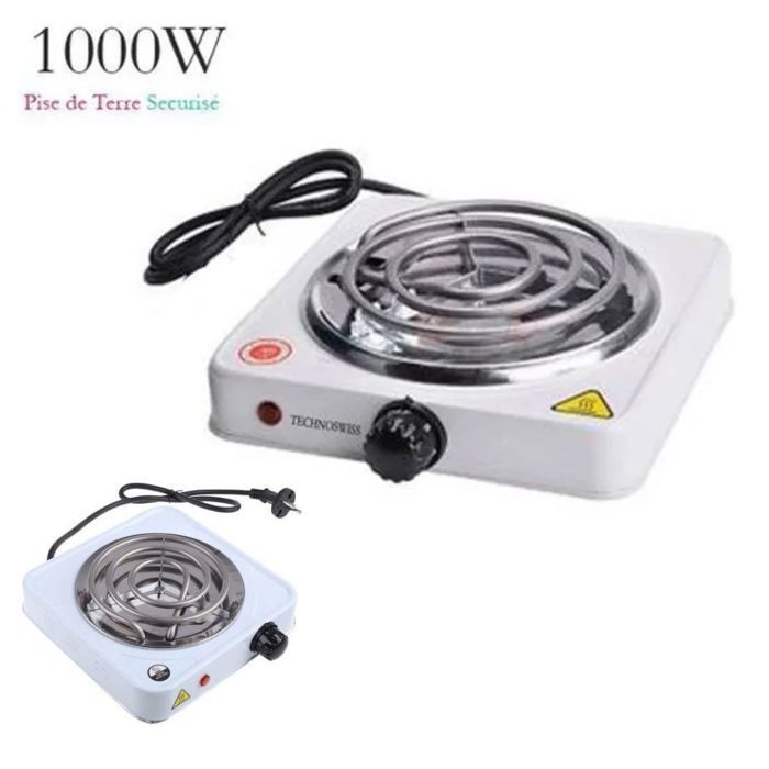 Plaque de cuisson électrique - MARQUE - 1000W - Résistance intégrée - Compact - Portable