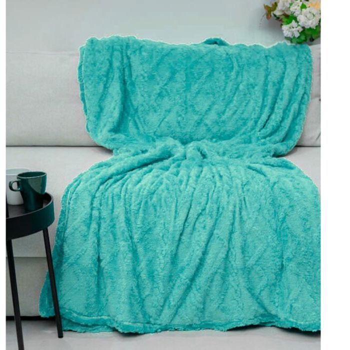 Couverture - Cachemire - Doux - Turquoise - Rectangulaire - Classique - Intemporel