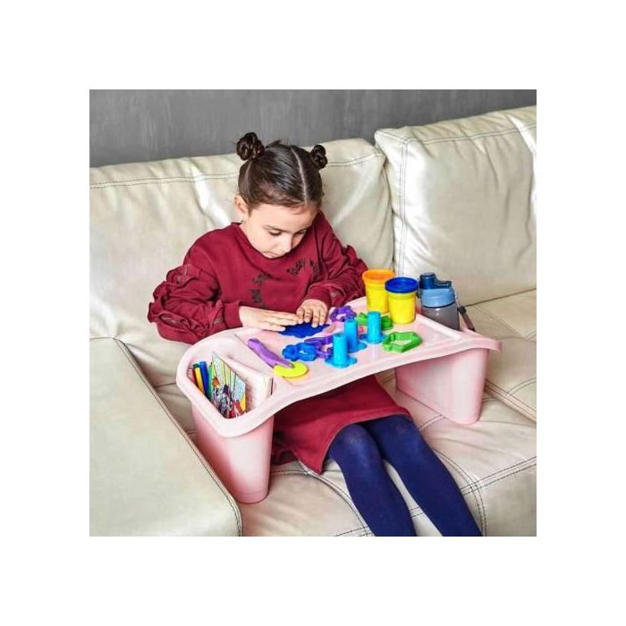 Rio Table Basse pour PC Portable,Table de Travail sur Canapé Lit et Sol Couleur Rose