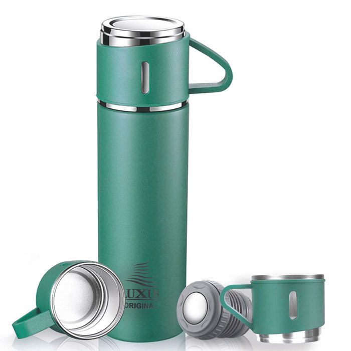 Thermos 3 tasses chaud et froid 500 ml - LUXUS bouteille verte