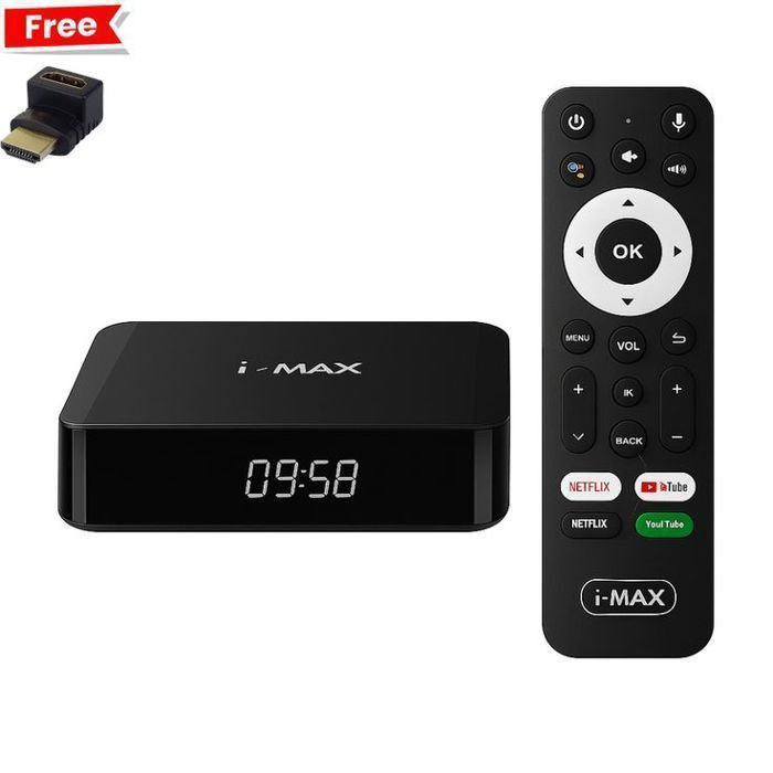 Boitier de Streaming I-MAX 4K  Chromecast et Commande Vocale + adaptateur hdmi gratuit