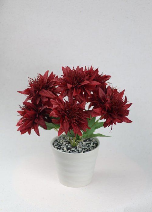 Plante artificielle - SISTERS FLOWERS - Dhalia en pot - Rose - 37 cm - Décoration intérieure