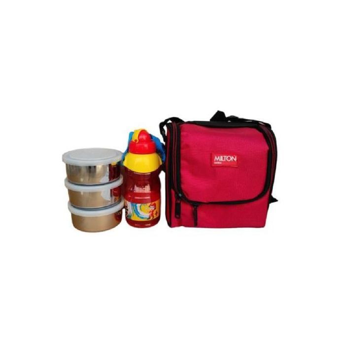 Ensemble de boîtes à lunch milton 3 boîtes en acier inoxydable et une bouteille