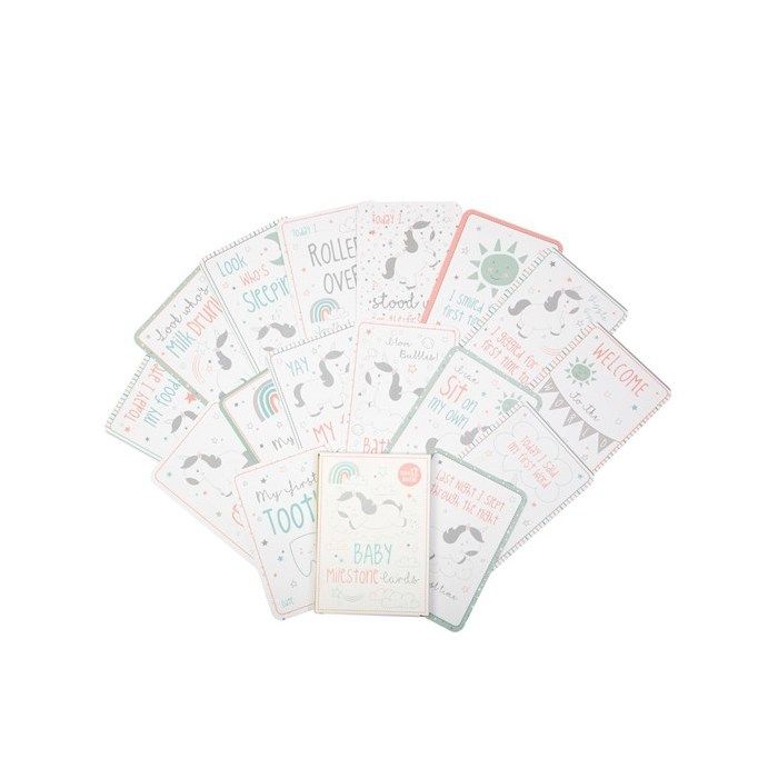 Milestones cards baby licorne