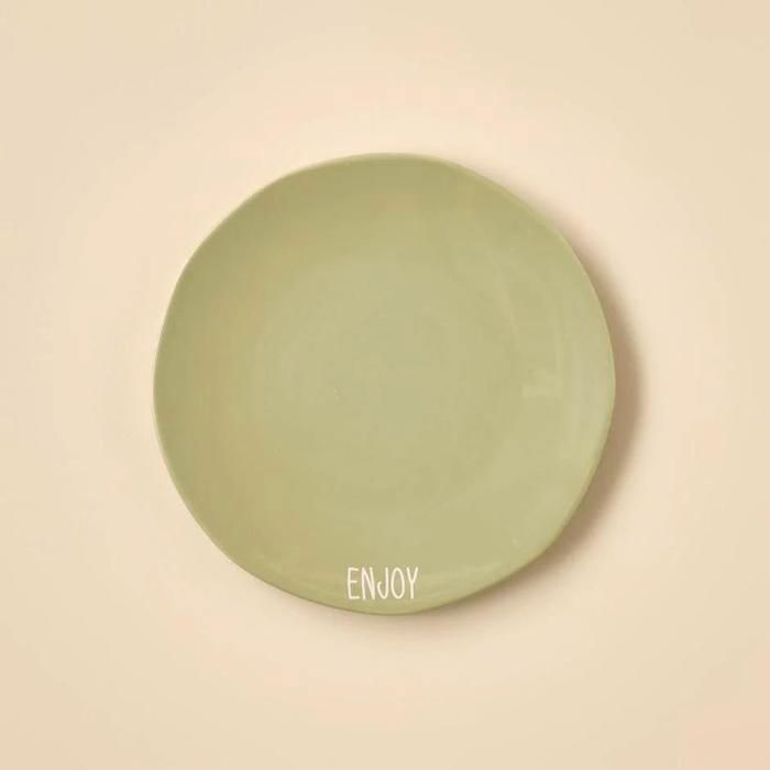 Assiette à dessert - St. Tropez - Enjoy - 21 cm - Couleur khaki - Porcelaine