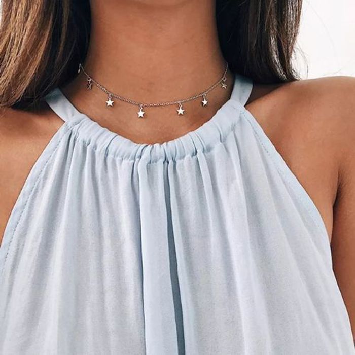 Collier - FASHION - Chaîne pendentif étoiles - Doré - Plaqué or - Élégant