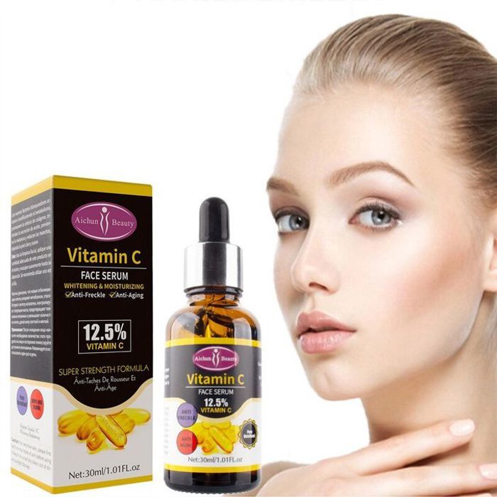 Aichun beauty sérum pour le visage à la base de la vitamine c, anti-âge, éclaircissant, taches, acide hyaluronique