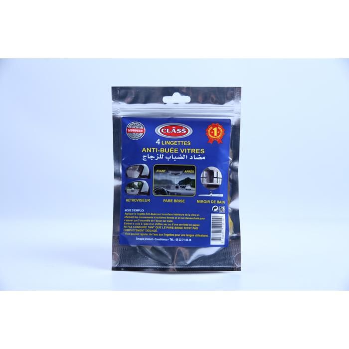 Lingettes Anti-Buée Vitres x4