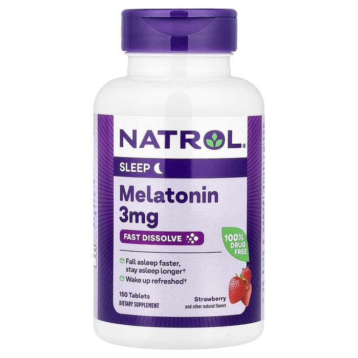 Mélatonine, Dissolution rapide, Fraise, 3 mg, 150 comprimés